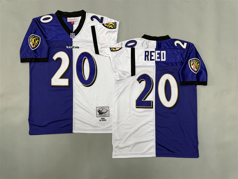 Men 2025 Baltimore Ravens #20 Reed white purple Throwback Limited NFL Jersey style 001->baltimore ravens->NFL Jersey